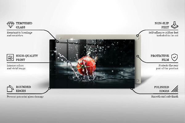 Szklana deska do krojenia Pomidor w wodzie