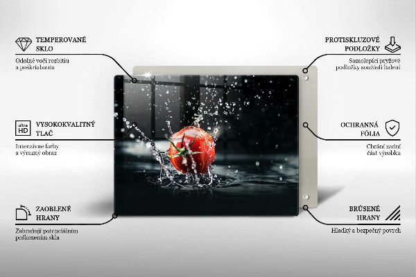 Szklana deska do krojenia Pomidor w wodzie