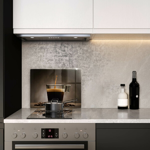 Szklana deska do krojenia Szklanka i ziarna kawy