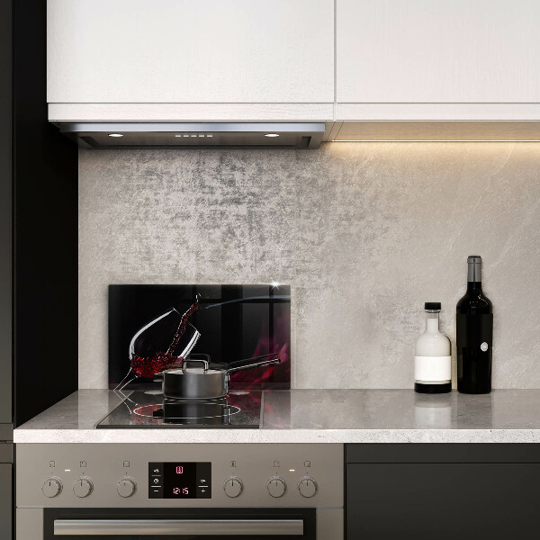 Szklana deska do krojenia Kieliszek czerwone wino