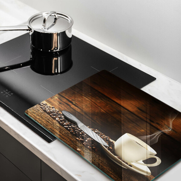 Szklana deska do krojenia Filiżanka kawy drewno