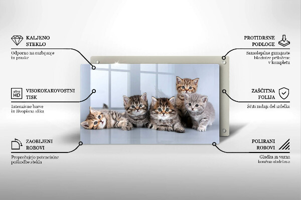 Szklana deska do krojenia Słodkie małe kotki