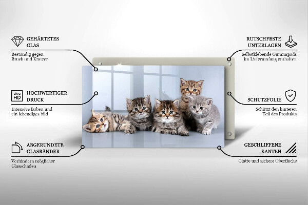 Szklana deska do krojenia Słodkie małe kotki