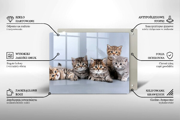 Szklana deska do krojenia Słodkie małe kotki