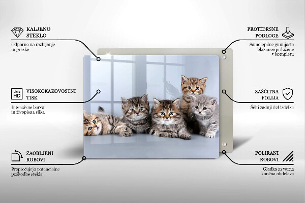 Szklana deska do krojenia Słodkie małe kotki