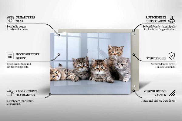 Szklana deska do krojenia Słodkie małe kotki