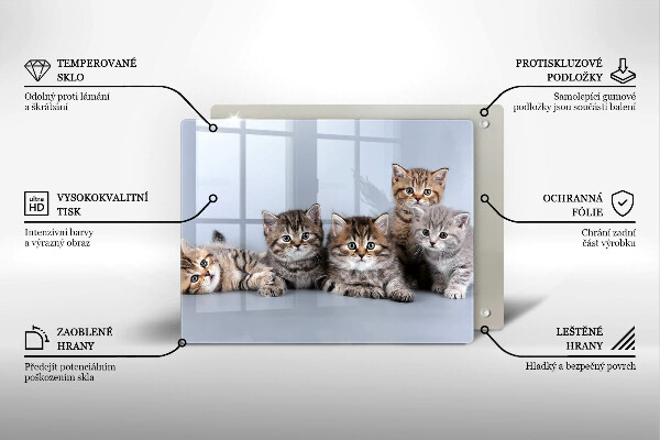 Szklana deska do krojenia Słodkie małe kotki