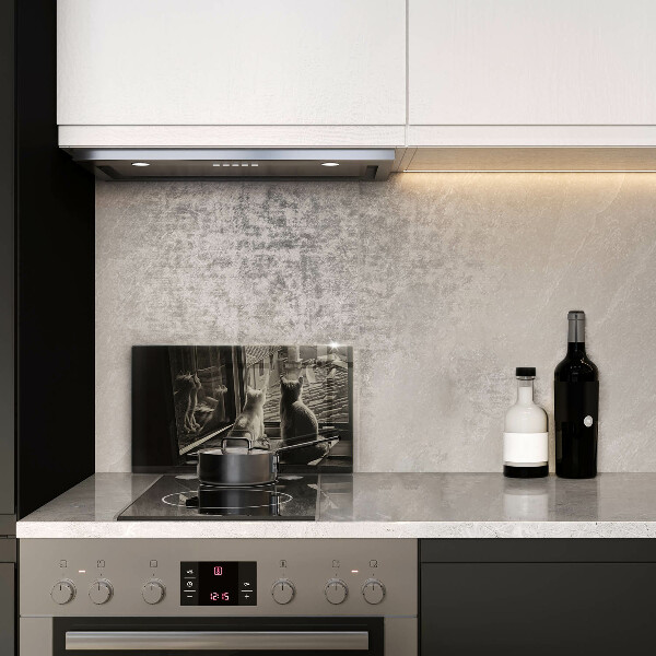 Szklana deska do krojenia Koty miasto i okno