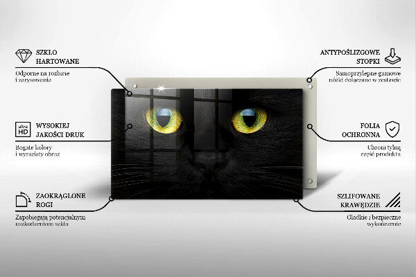 Szklana deska do krojenia Zwierzę kocie oczy