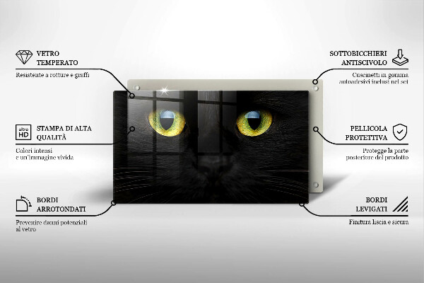Szklana deska do krojenia Zwierzę kocie oczy
