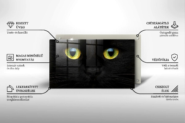 Szklana deska do krojenia Zwierzę kocie oczy