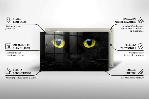 Szklana deska do krojenia Zwierzę kocie oczy