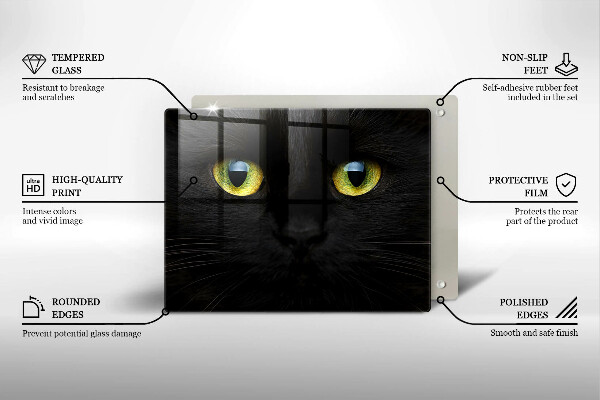 Szklana deska do krojenia Zwierzę kocie oczy