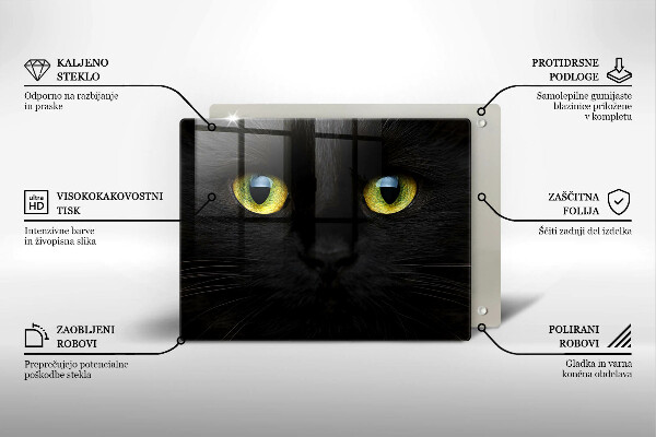 Szklana deska do krojenia Zwierzę kocie oczy