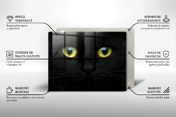 Szklana deska do krojenia Zwierzę kocie oczy