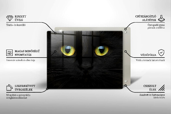 Szklana deska do krojenia Zwierzę kocie oczy