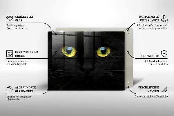 Szklana deska do krojenia Zwierzę kocie oczy