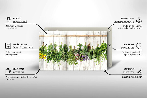Szklana deska do krojenia Suszone zioła i rośliny