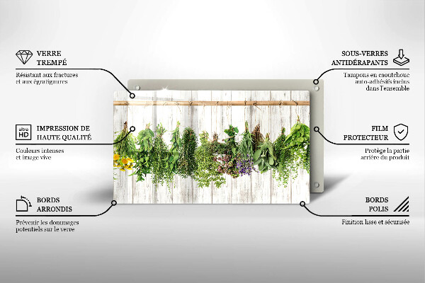 Szklana deska do krojenia Suszone zioła i rośliny