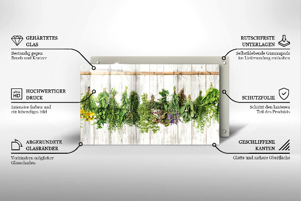 Szklana deska do krojenia Suszone zioła i rośliny