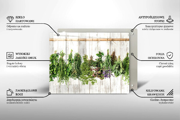 Szklana deska do krojenia Suszone zioła i rośliny