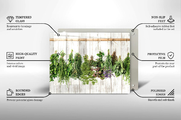 Szklana deska do krojenia Suszone zioła i rośliny