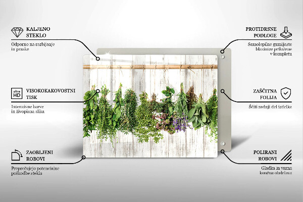 Szklana deska do krojenia Suszone zioła i rośliny