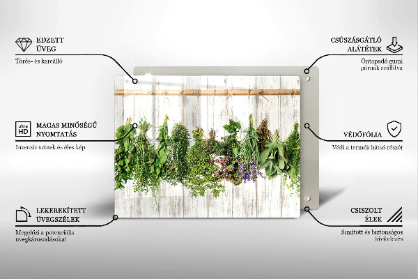 Szklana deska do krojenia Suszone zioła i rośliny