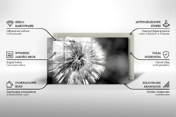 Szklana deska do krojenia Delikatny dmuchawiec