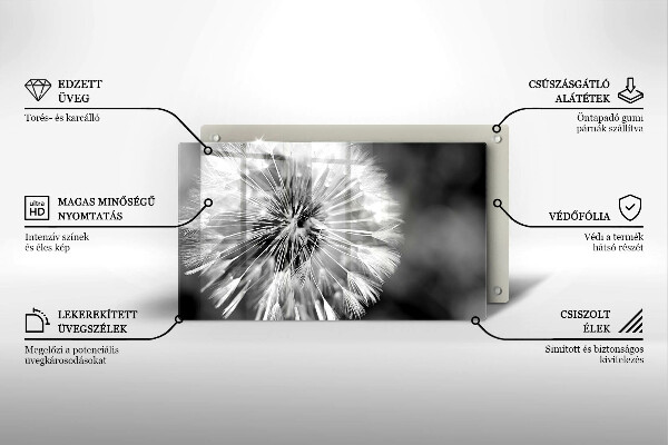 Szklana deska do krojenia Delikatny dmuchawiec