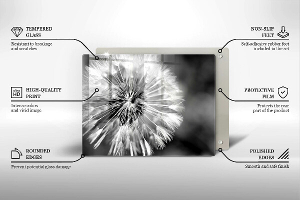 Szklana deska do krojenia Delikatny dmuchawiec