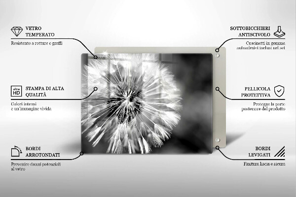 Szklana deska do krojenia Delikatny dmuchawiec