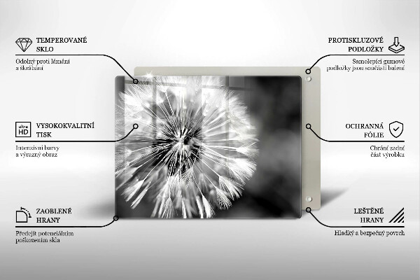 Szklana deska do krojenia Delikatny dmuchawiec