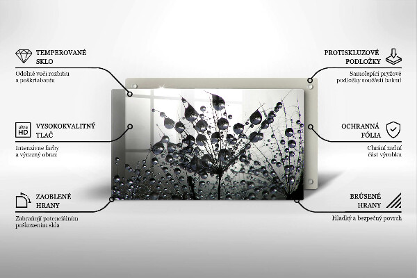 Szklana deska do krojenia Dmuchawce i rosa