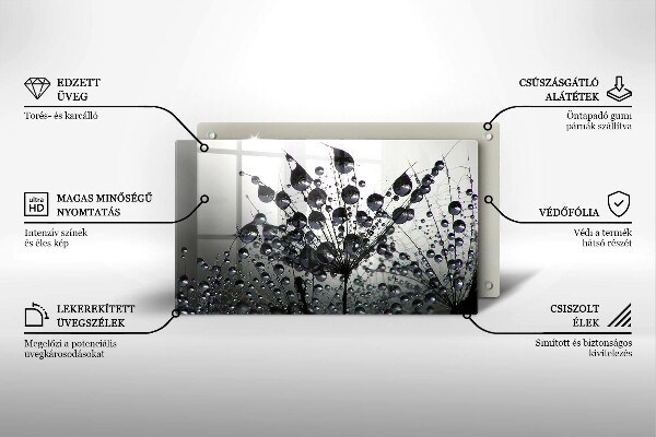 Szklana deska do krojenia Dmuchawce i rosa