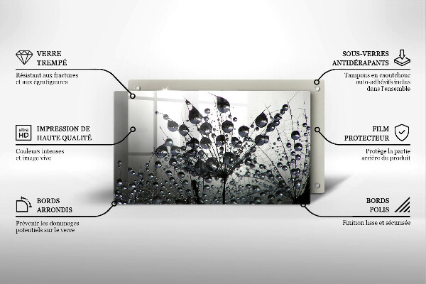 Szklana deska do krojenia Dmuchawce i rosa