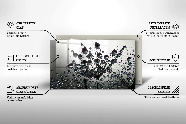 Szklana deska do krojenia Dmuchawce i rosa