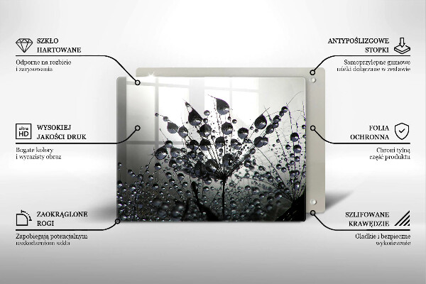 Szklana deska do krojenia Dmuchawce i rosa