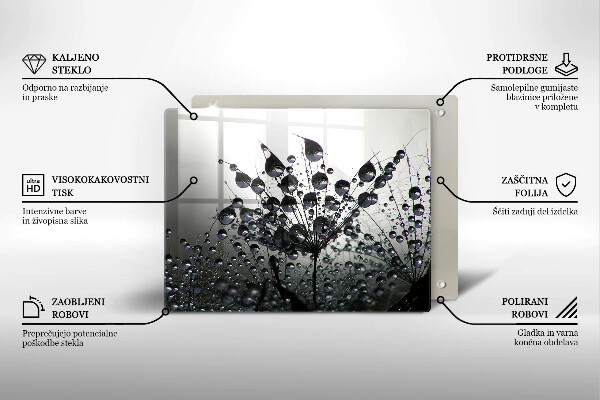Szklana deska do krojenia Dmuchawce i rosa