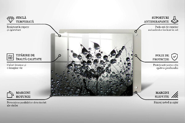 Szklana deska do krojenia Dmuchawce i rosa