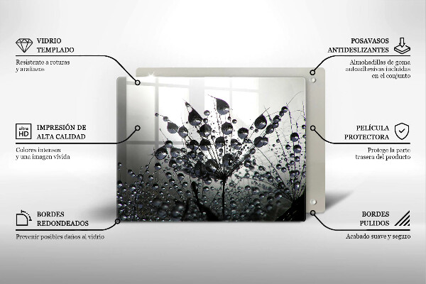 Szklana deska do krojenia Dmuchawce i rosa