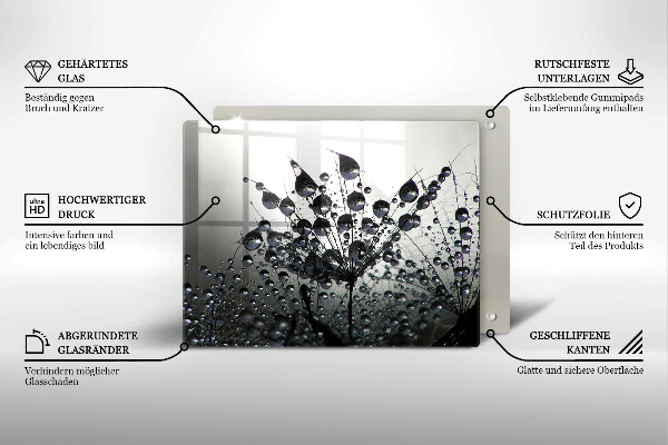 Szklana deska do krojenia Dmuchawce i rosa