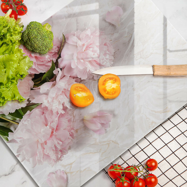 Szklana deska do krojenia Delikatne róże kwiaty