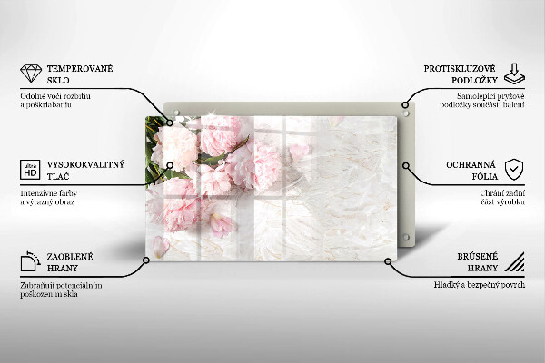 Szklana deska do krojenia Delikatne róże kwiaty