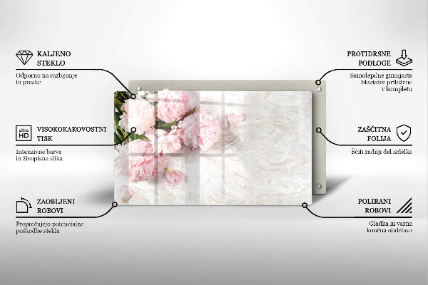 Szklana deska do krojenia Delikatne róże kwiaty