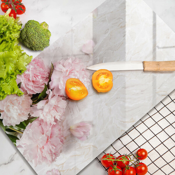 Szklana deska do krojenia Delikatne róże kwiaty