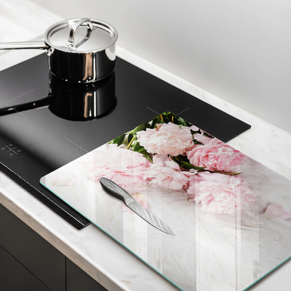 Szklana deska do krojenia Delikatne róże kwiaty