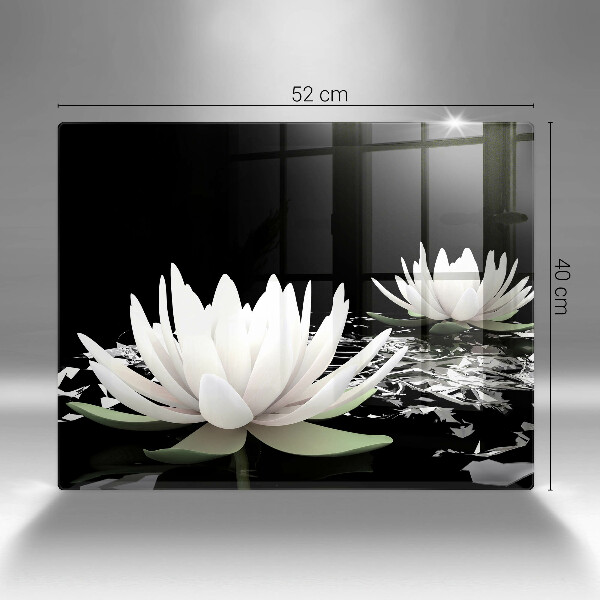 Szklana deska do krojenia Białe lilie na wodzie