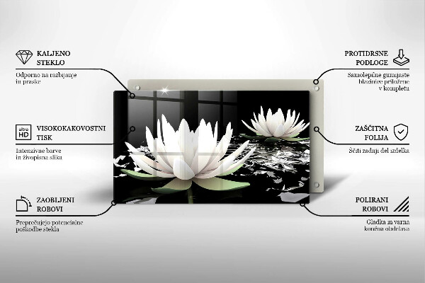 Szklana deska do krojenia Białe lilie na wodzie