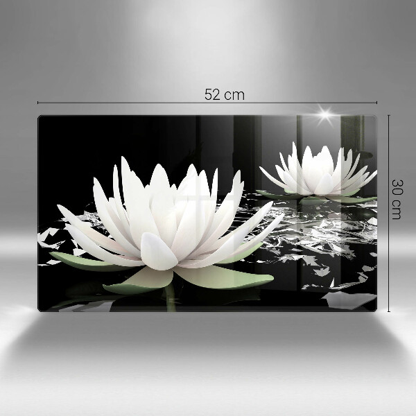 Szklana deska do krojenia Białe lilie na wodzie